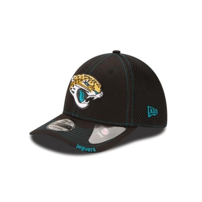 Black Jacksonville Jaguars Hat - New Era NFL Neo 39THIRTY Stretch Fit Caps USA1275096